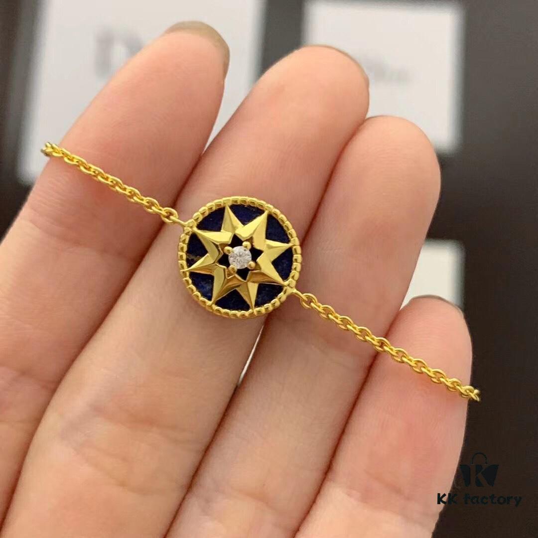 692ff76c99f2d84055c8e0dc D!or Compass Bracelet - Rose des Vents Collection, 18K Real Gold Plated with Diamond and Silver Base, Featuring Turquoise, Lapis Lazuli, White Shell, and Pink Crystal Options