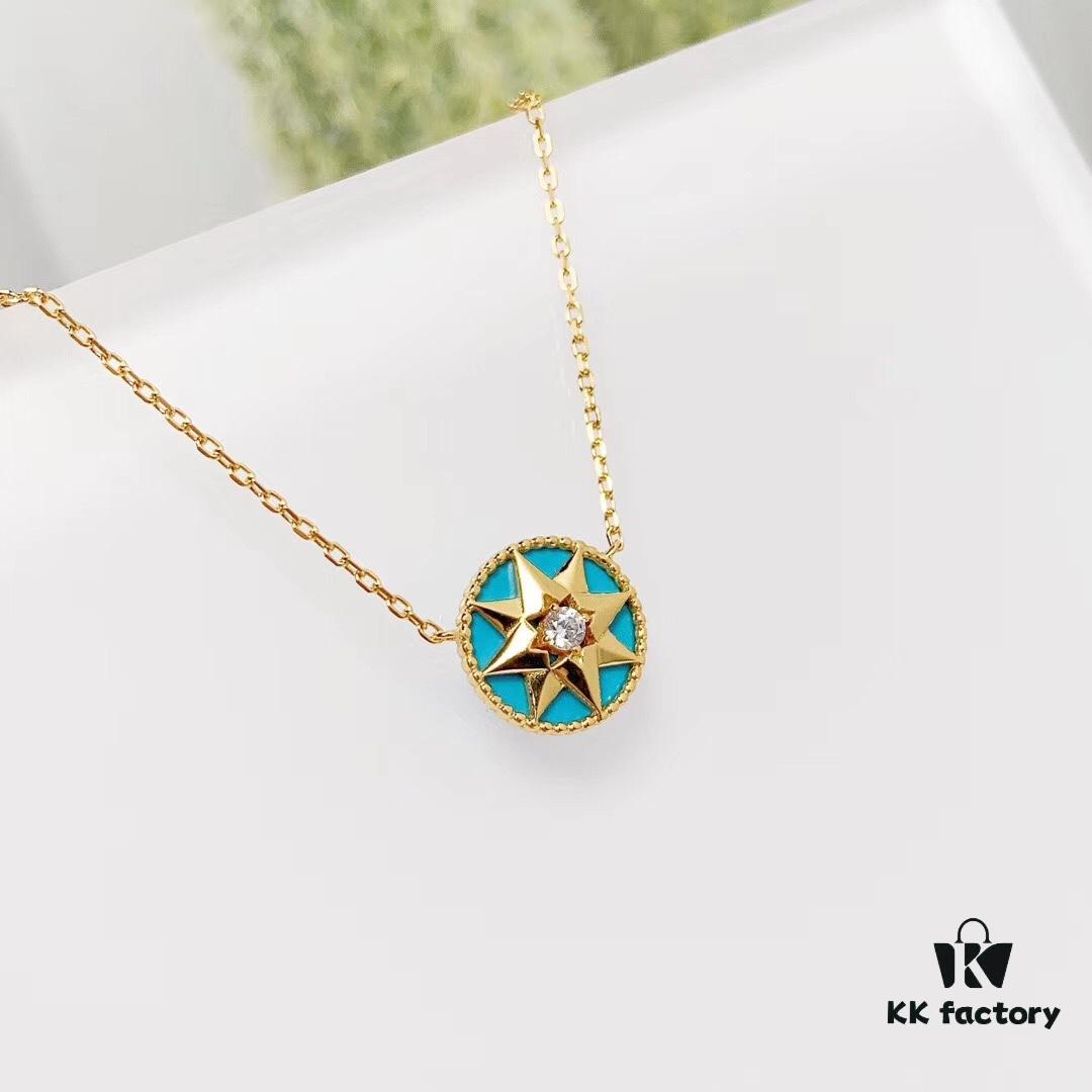 692ff76e99f2d84055c8e0e2 Dior Classic Lucky Star Eight-Pointed Compass Necklace, Exquisitely Crafted in Sterling Silver with Genuine Gold Plating and Zirconia