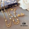 692ff77b99f2d84055c8e101 Dior【CD Necklace + Bracelet + Stud Earrings】Set (with Original Packaging, Free Shipping)
