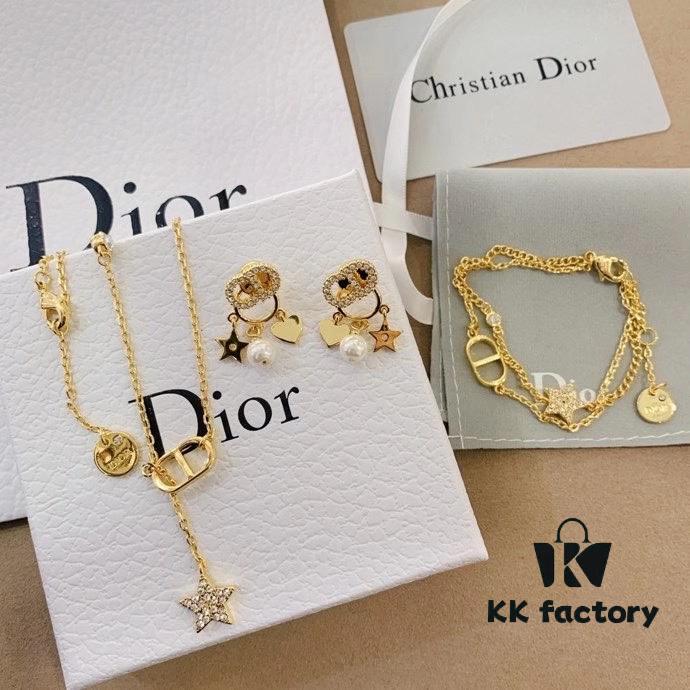 692ff78399f2d84055c8e113 Dior Christmas Set: Necklace, Bracelet, and Stud Earrings (Original Packaging, Free Shipping)