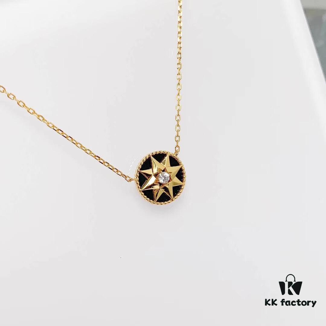 692ff79899f2d84055c8e13f Dior Limited Edition Compass Necklace (Onyx) (Sterling Silver with Gold Plating)