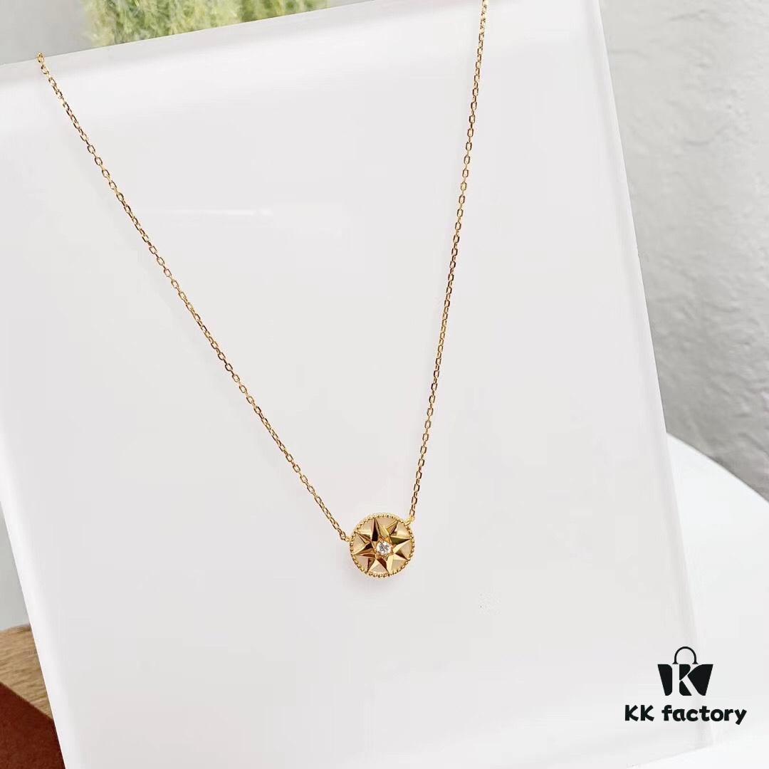 692ff79a99f2d84055c8e144 Dior Limited Edition Compass Necklace (Mother-of-Pearl Stone, Pearl White) (Sterling Silver with Gold Plating)