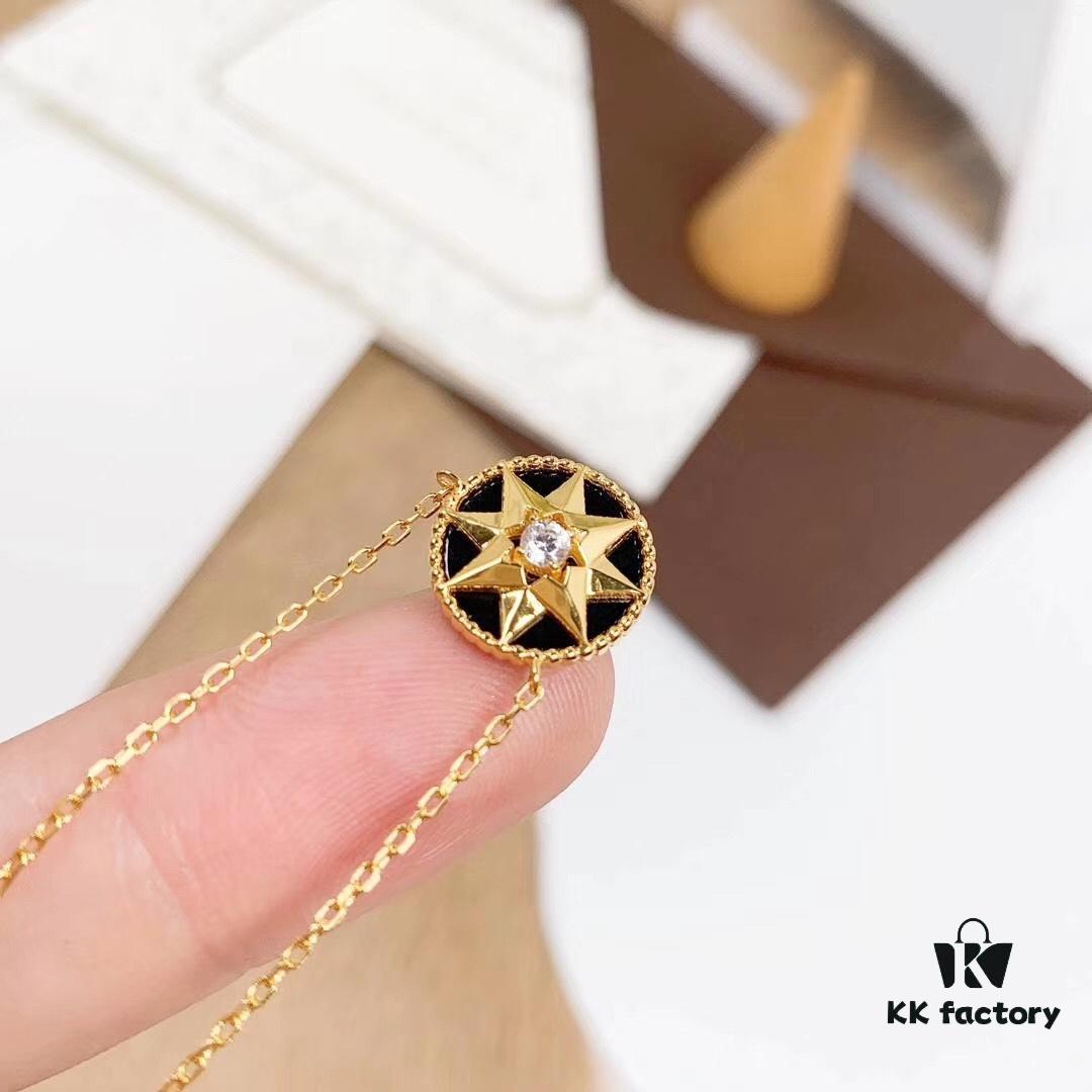 692ff79b99f2d84055c8e145 Dior Limited Edition Compass Necklace (Onyx) (Sterling Silver with Gold Plating)