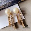692ff7d999f2d84055c8e1b6 Dior Vintage Double Plate Pearl and Rhinestone Earrings