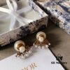 692ff7e499f2d84055c8e1c8 Dior Vintage Fan-Shaped Pearl Earrings