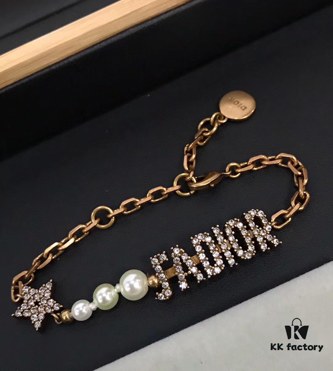 692ff7e899f2d84055c8e1d0 Jadior Letter Bracelet with Full Diamond Design, Pearl and Metal Accents, Adjustable Length for All Wrist Sizes