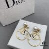 692ff81599f2d84055c8e206 Dior Pearl CD Earrings with Intersecting Large and Small Hoop Design, Adorable and Elegant, Delicately Ethereal