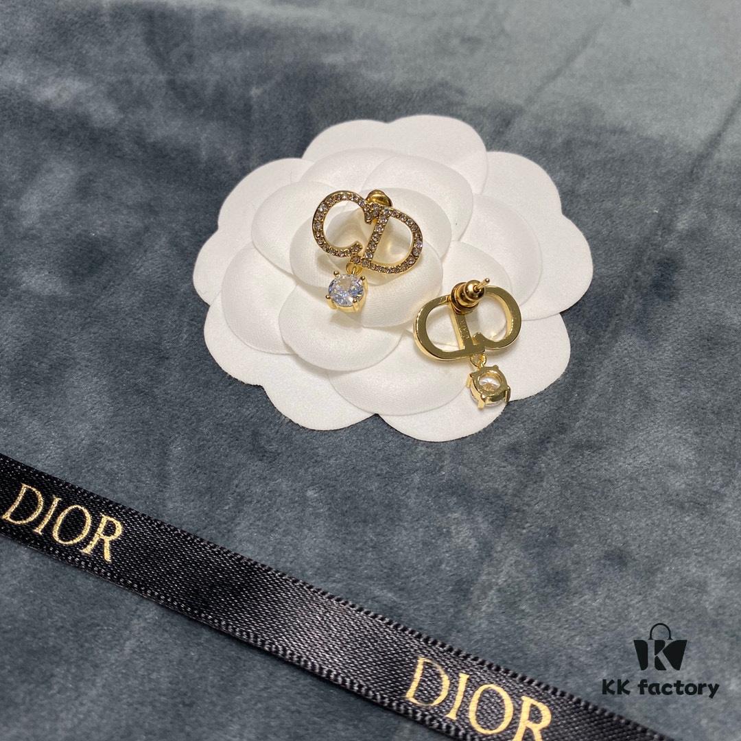 Dior CD Crystal Stud Earrings, Unique and Not Monotonous