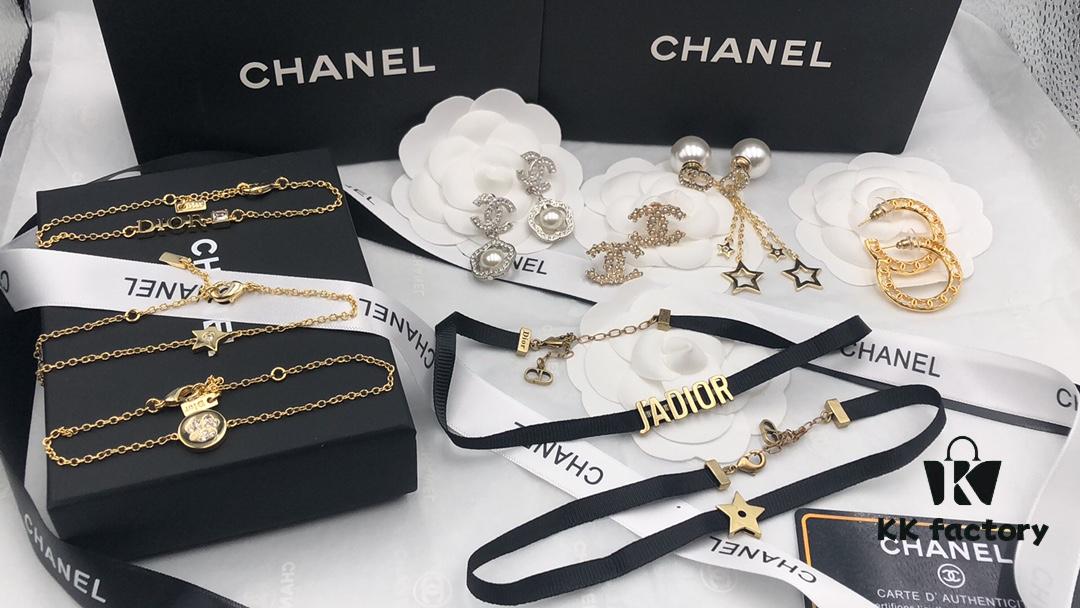 692ff83099f2d84055c8e234 2021 Dior Chanel Autumn/Winter New Arrival Earrings, Necklace, Bracelet, Ring, 1:1 Authentic Replica with Engraved Logo, Brass Material with Sterling Silver Pin