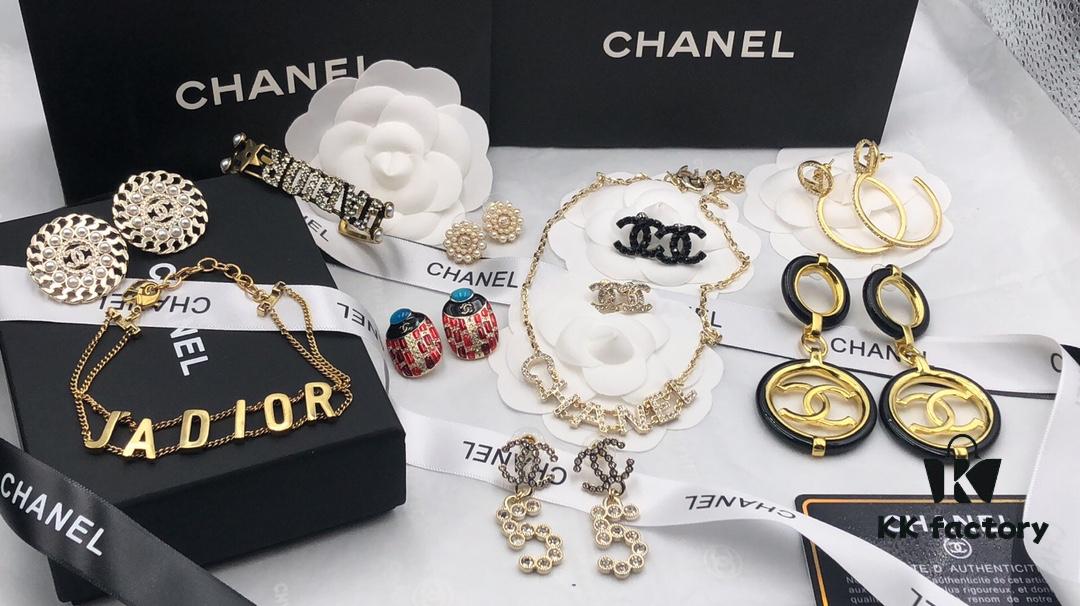692ff83099f2d84055c8e235 2021 Dior Chanel Autumn/Winter New Arrival Earrings, Necklace, Bracelet, Ring, 1:1 Authentic Replica with Engraved Logo, Brass Material with Sterling Silver Pin