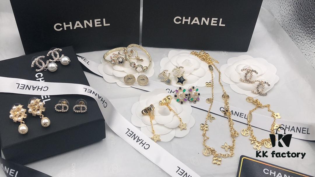 692ff83199f2d84055c8e236 2021 Dior Chanel Autumn/Winter New Arrival Earrings, Necklace, Bracelet, Ring, 1:1 Authentic Replica with Engraved Logo, Brass Material with Sterling Silver Pin