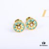 692ff83499f2d84055c8e23c Dior Rose des Vents Collection - 18K Gold Plated Real Diamond Stud Earrings, Two Colors Available: Gold with White Shell, Rose Gold with Pink Opal