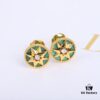 692ff85b99f2d84055c8e274 Dior Rose des Vents Collection - 18K Gold Plated Real Diamond Stud Earrings, Two Colors Available: Gold with White Shell, Rose Gold with Pink Opal