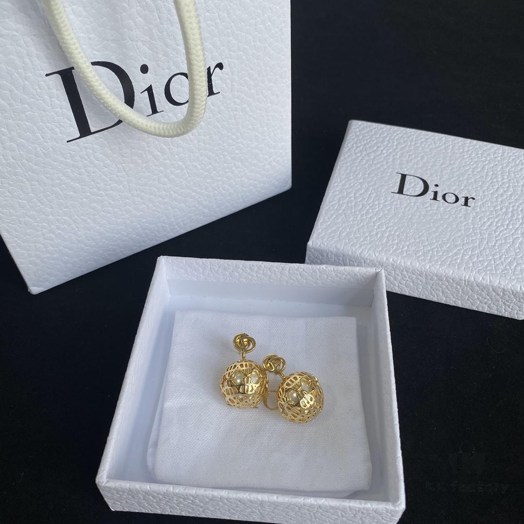 Dior CD Round Stud Earrings