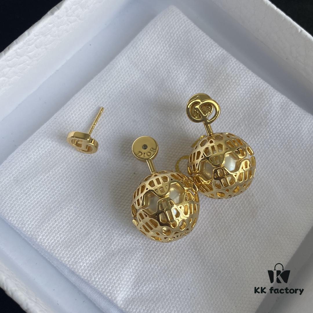 Dior CD Round Stud Earrings