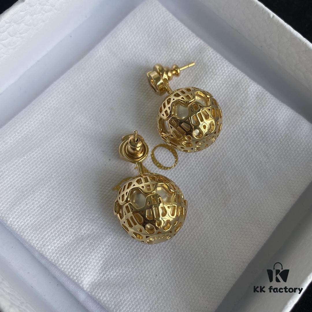 Dior CD Round Stud Earrings