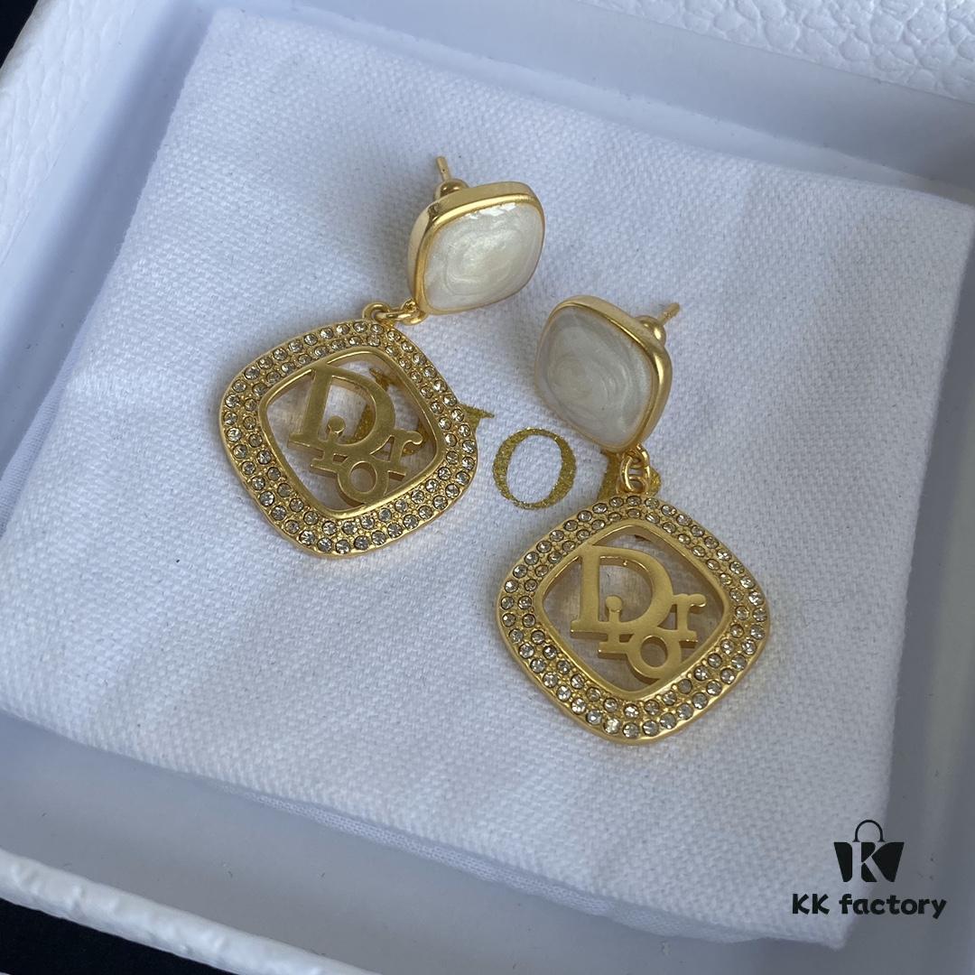 Dior New Logo Square Stud Earrings