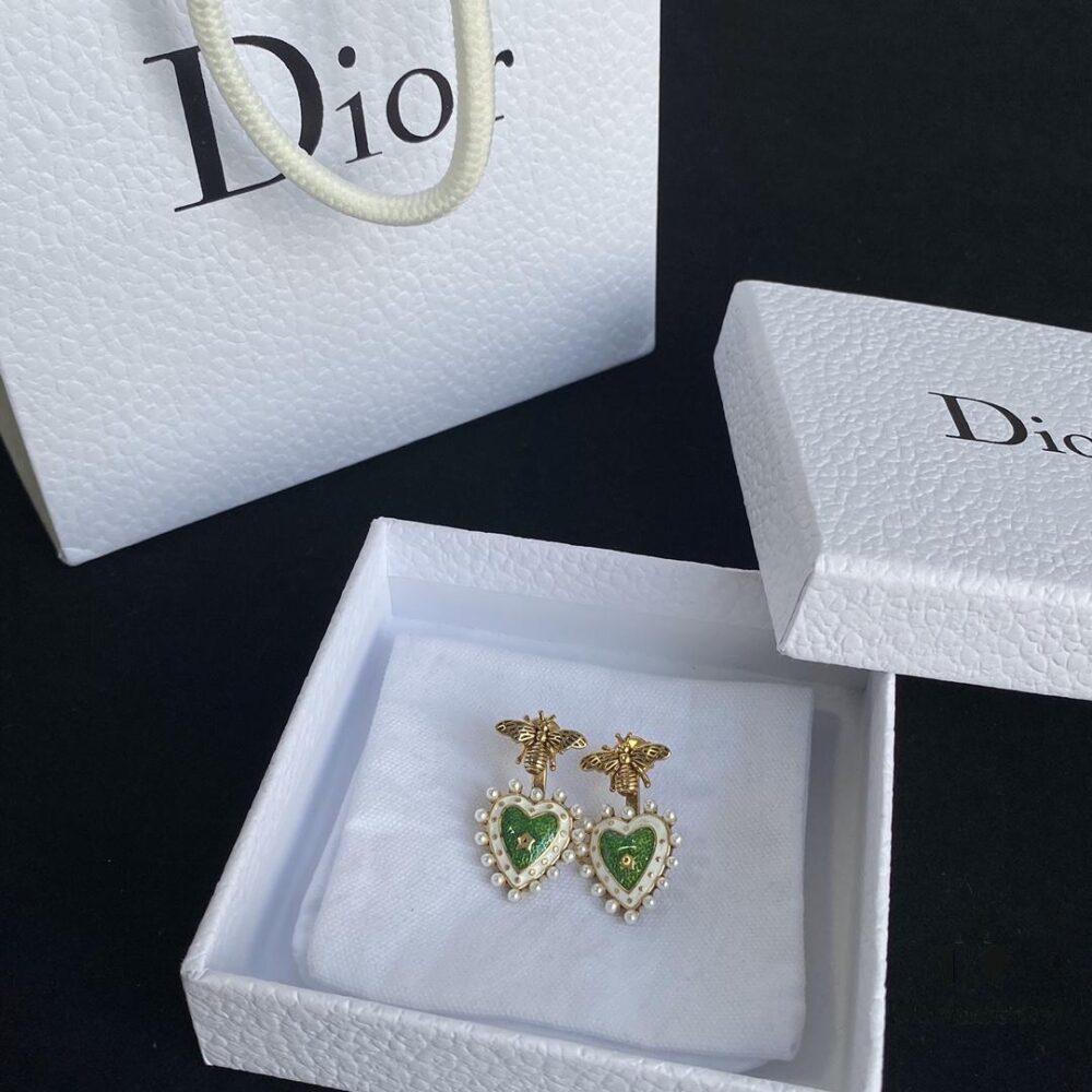 692ff88a99f2d84055c8e2c2 Dior Bee Pearl Stud Earrings with Hanging Star Design