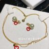 692ff89199f2d84055c8e2cc Dior CD Valentine's Day Limited Edition Openwork Heart Necklace and Stud Earrings with Tomato Red Enamel