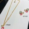 692ff89399f2d84055c8e2d0 Dior CD Valentine's Day Limited Edition Openwork Heart Necklace and Stud Earrings with Tomato Red Enamel