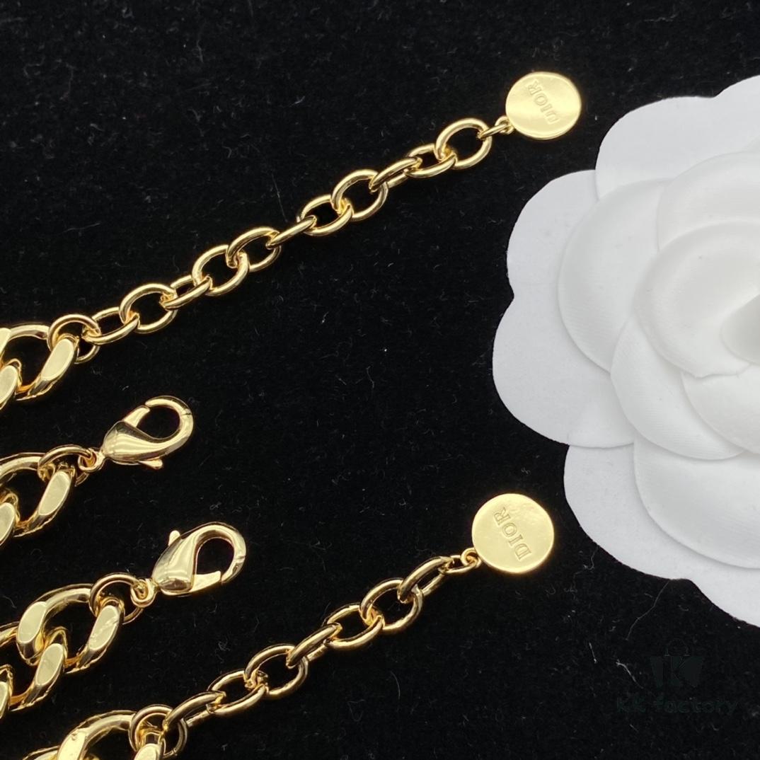 Dior New Letter Fashion Elegant Necklace and Bracelet