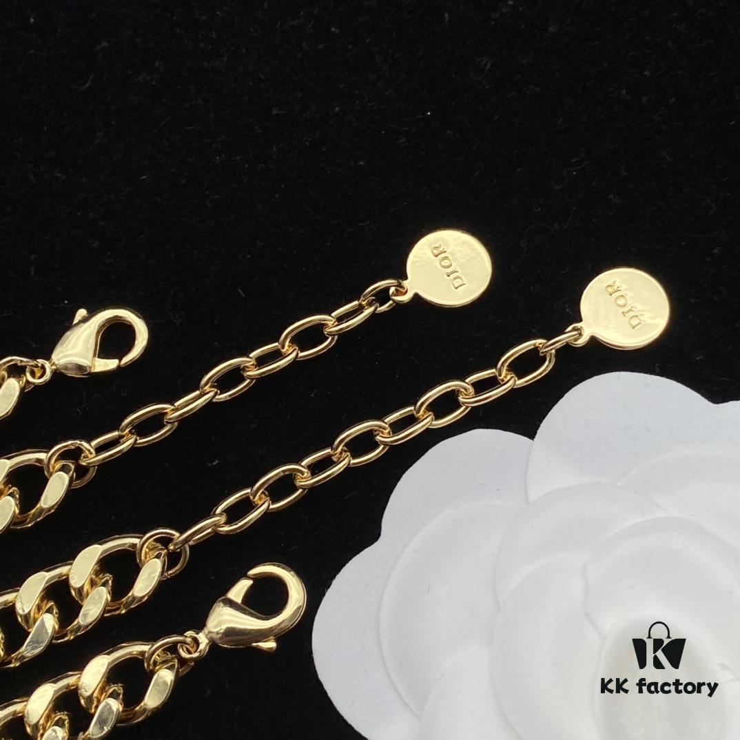 692ff8dc99f2d84055c8e349 Dior New Style Letter Diamond-Paved Fashion Necklace and Bracelet