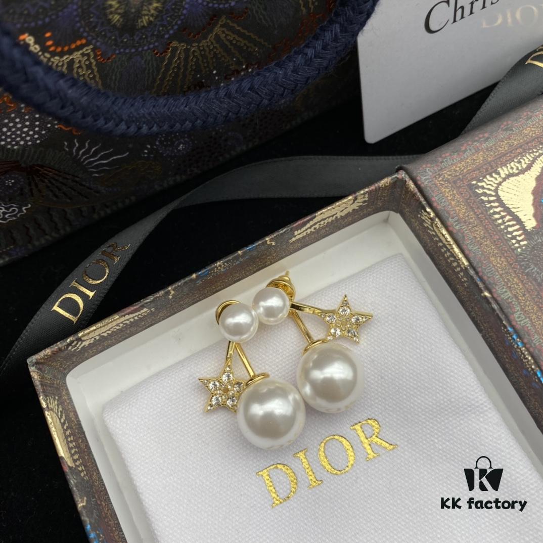 692ff8dd99f2d84055c8e34a Dior New Star Pearl Diamond-Paved Elegant Vintage Stud Earrings