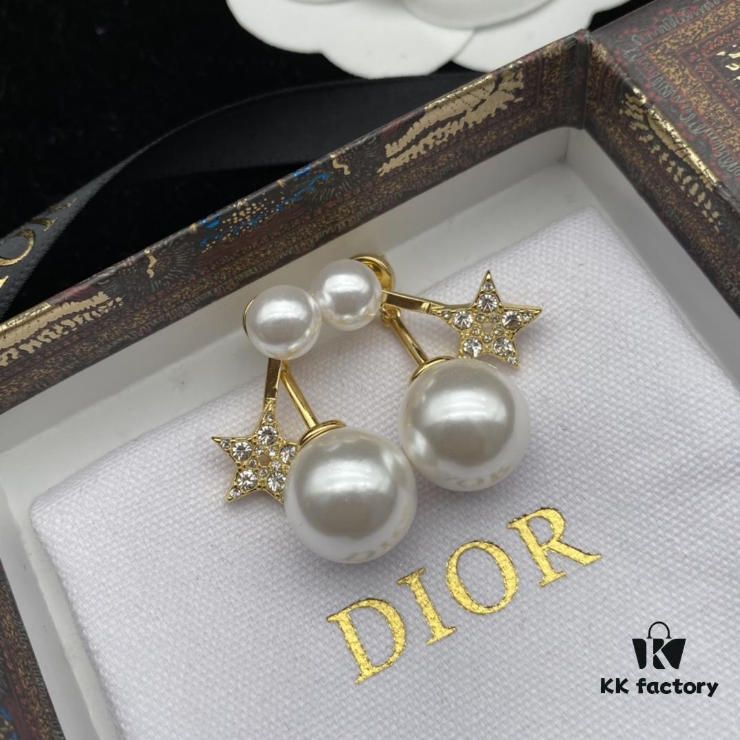 692ff8dd99f2d84055c8e34b Dior New Star Pearl Diamond-Paved Elegant Vintage Stud Earrings