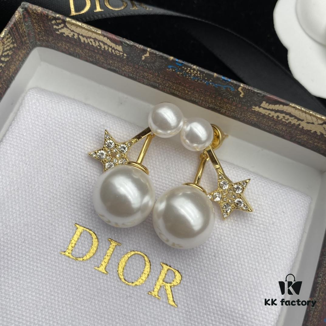 692ff8de99f2d84055c8e34c Dior New Star Pearl Diamond-Paved Elegant Vintage Stud Earrings