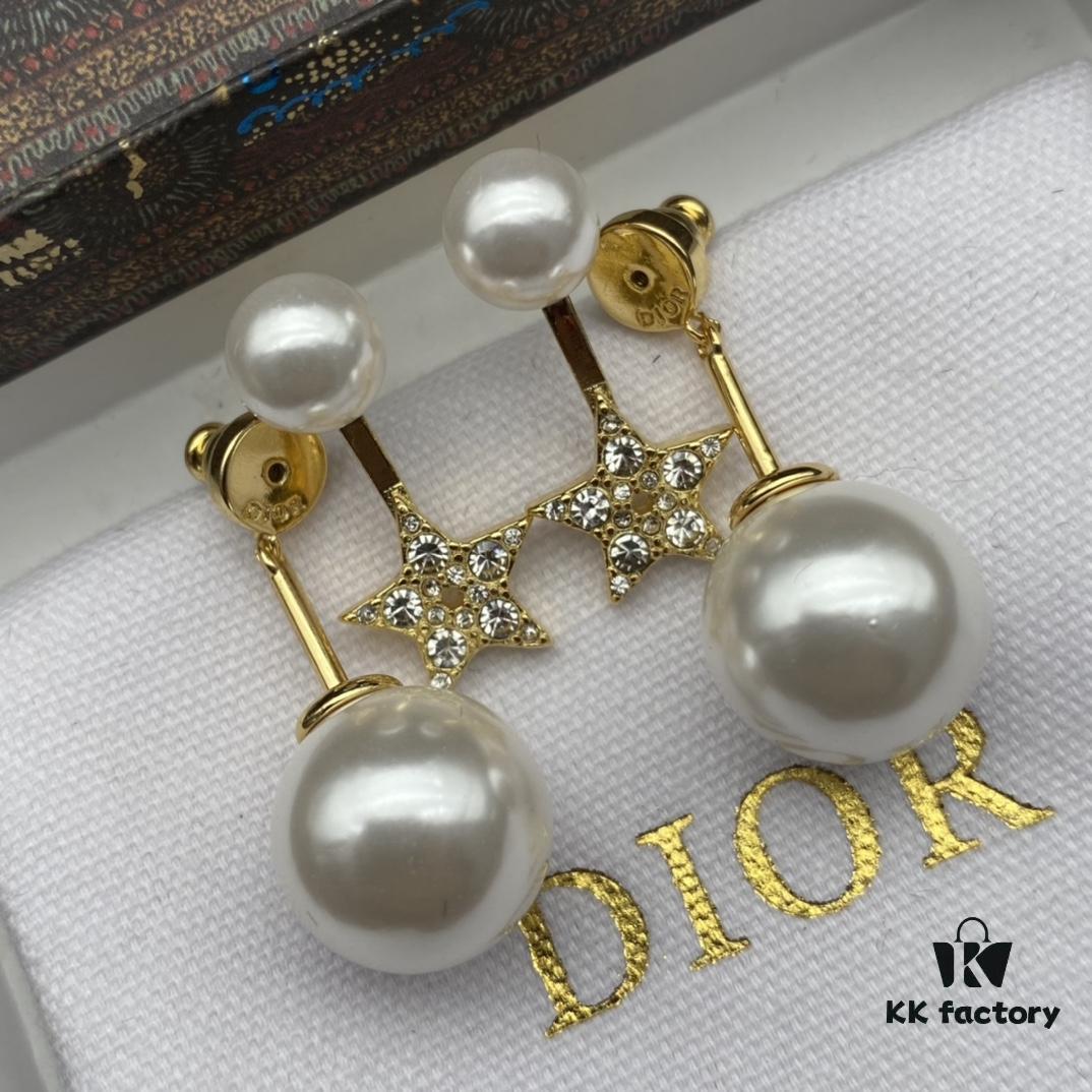 692ff8df99f2d84055c8e34d Dior New Star Pearl Diamond-Paved Elegant Vintage Stud Earrings
