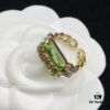 Dior New Diamond-Inlaid Letter Retro Style Open Ring