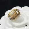 Dior New Diamond-Inlaid Letter Retro Style Open Ring