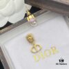 692ff91399f2d84055c8e39d Dior New Letter Pearl Inlaid Diamond Elegant Vintage Stud Earrings