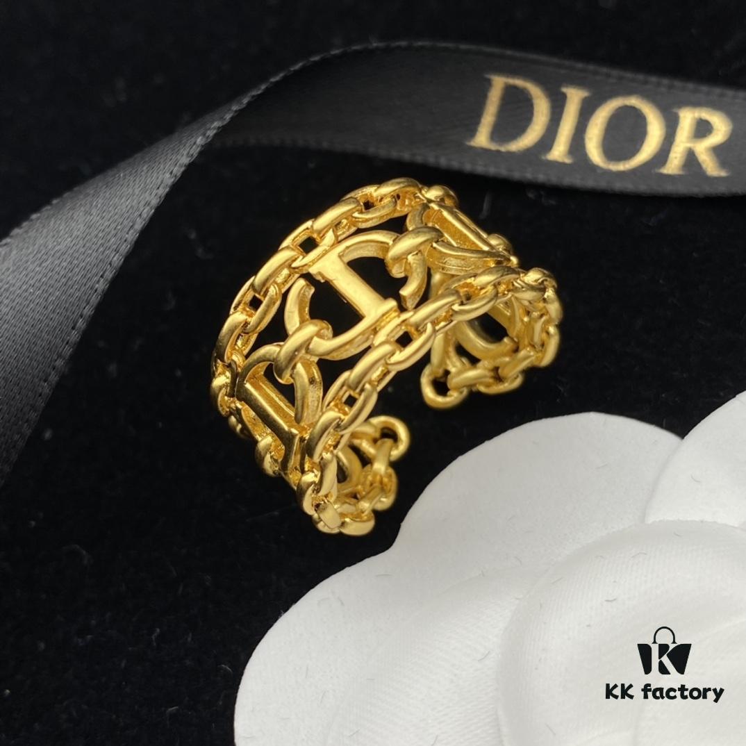 Dior New Alphabet Vintage Style Open Ring