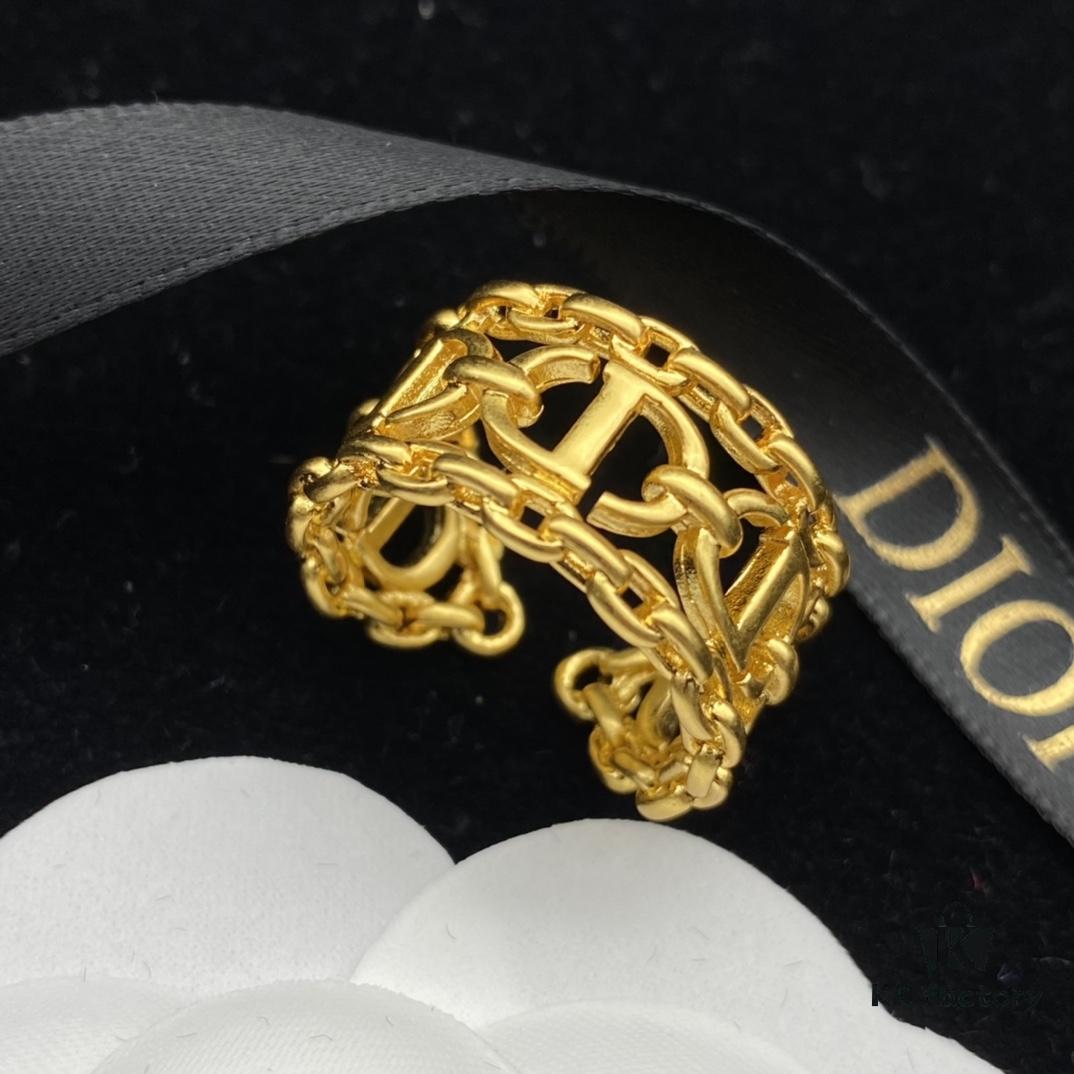 Dior New Alphabet Vintage Style Open Ring