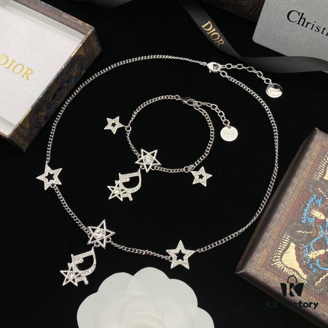 692ff92199f2d84055c8e3b6 Dior New Style Letter Star Diamond-Paved Fashion Necklace and Bracelet