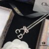 692ff92499f2d84055c8e3be Dior New Letter Bow Diamond-Inlaid Elegant and Sweet Necklace