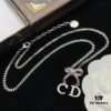 692ff92499f2d84055c8e3c0 Dior New Letter Bow Diamond-Inlaid Elegant and Sweet Necklace