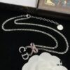 692ff92699f2d84055c8e3c3 Dior New Letter Bow Diamond-Inlaid Elegant and Sweet Necklace