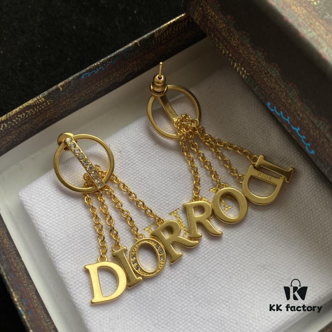 692ff92999f2d84055c8e3ca D Letter Diamond-Inlaid Tassel Fashion Earrings Stud ✨🤎