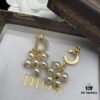 692ff93299f2d84055c8e3dd Dior New Style Letter Pearl Inlaid Diamond Elegant Retro Stud Earrings