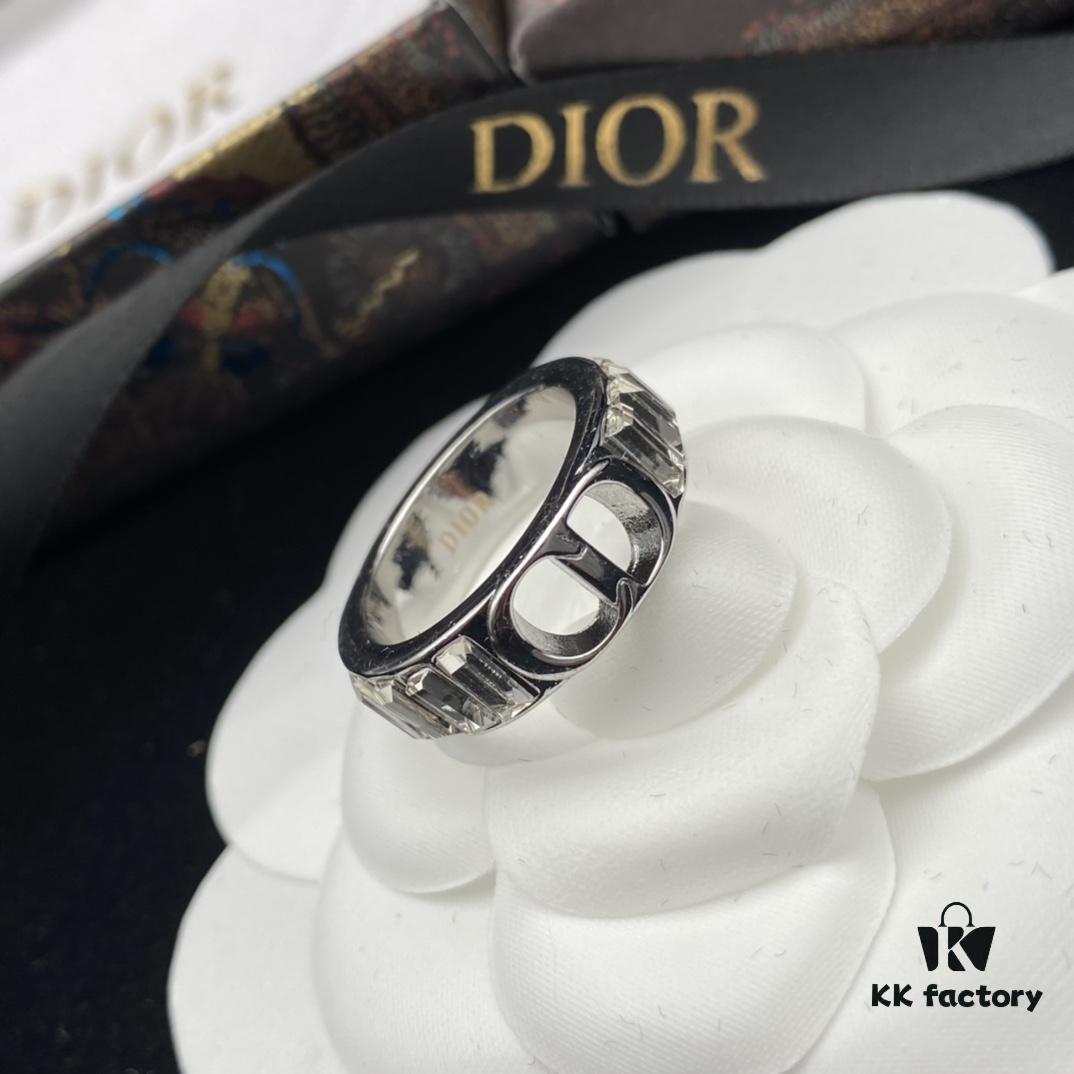 692ff93499f2d84055c8e3df DIOR New Diamond-Paved Letter Fashion Elegant Open Ring