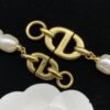 Dior New Letter Pearl Inlaid Diamond Elegant Retro Set Necklace