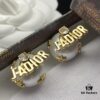 Dior New Style Letter Pearl Inlaid Diamond Fashion Elegant Stud Earrings