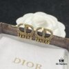 Dior New Style Letter Pearl and Diamond-Paved Elegant Stud Earrings