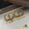 Dior New Style Letter Pearl and Diamond-Paved Elegant Stud Earrings