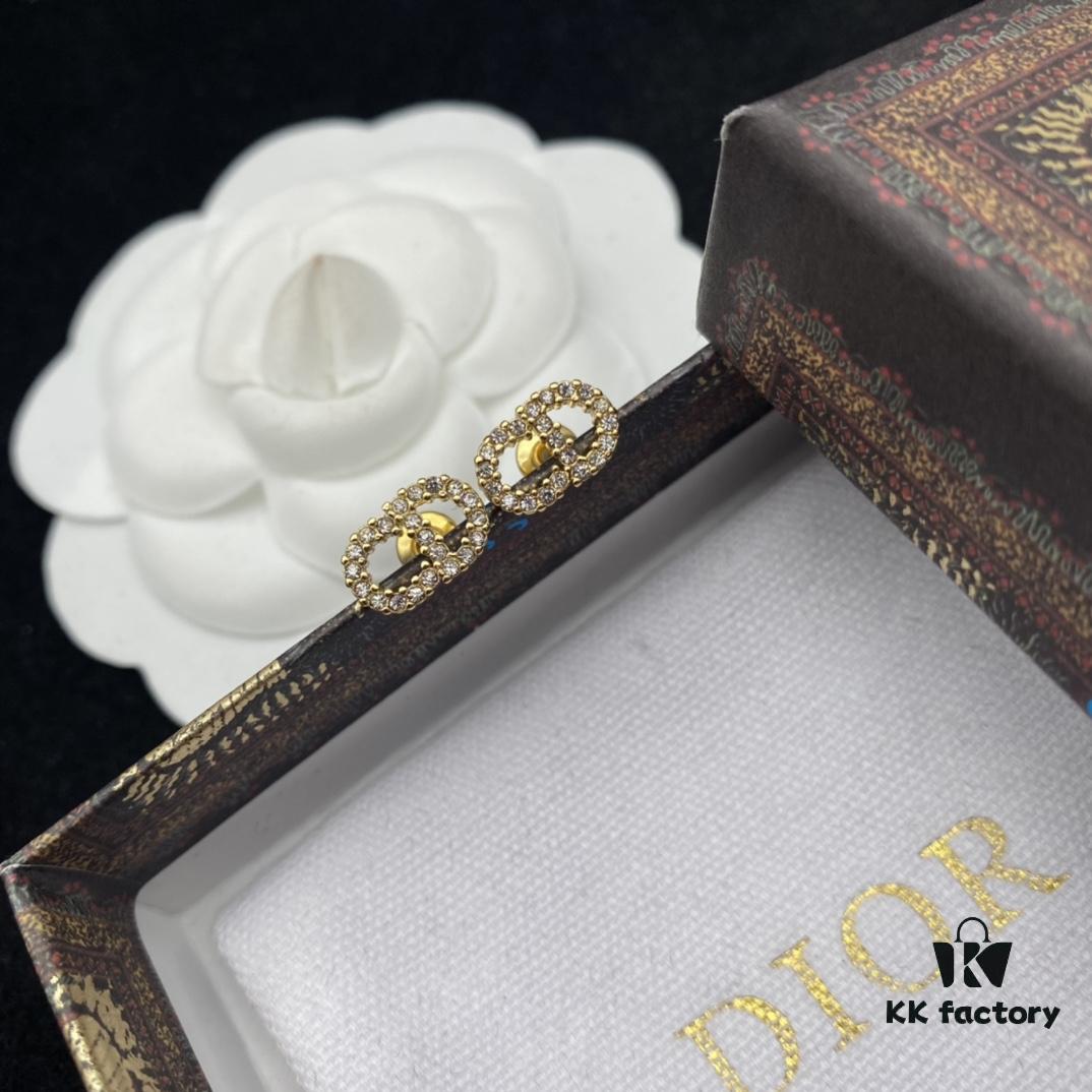 Dior New Style Letter Diamond-Inlaid Elegant Set