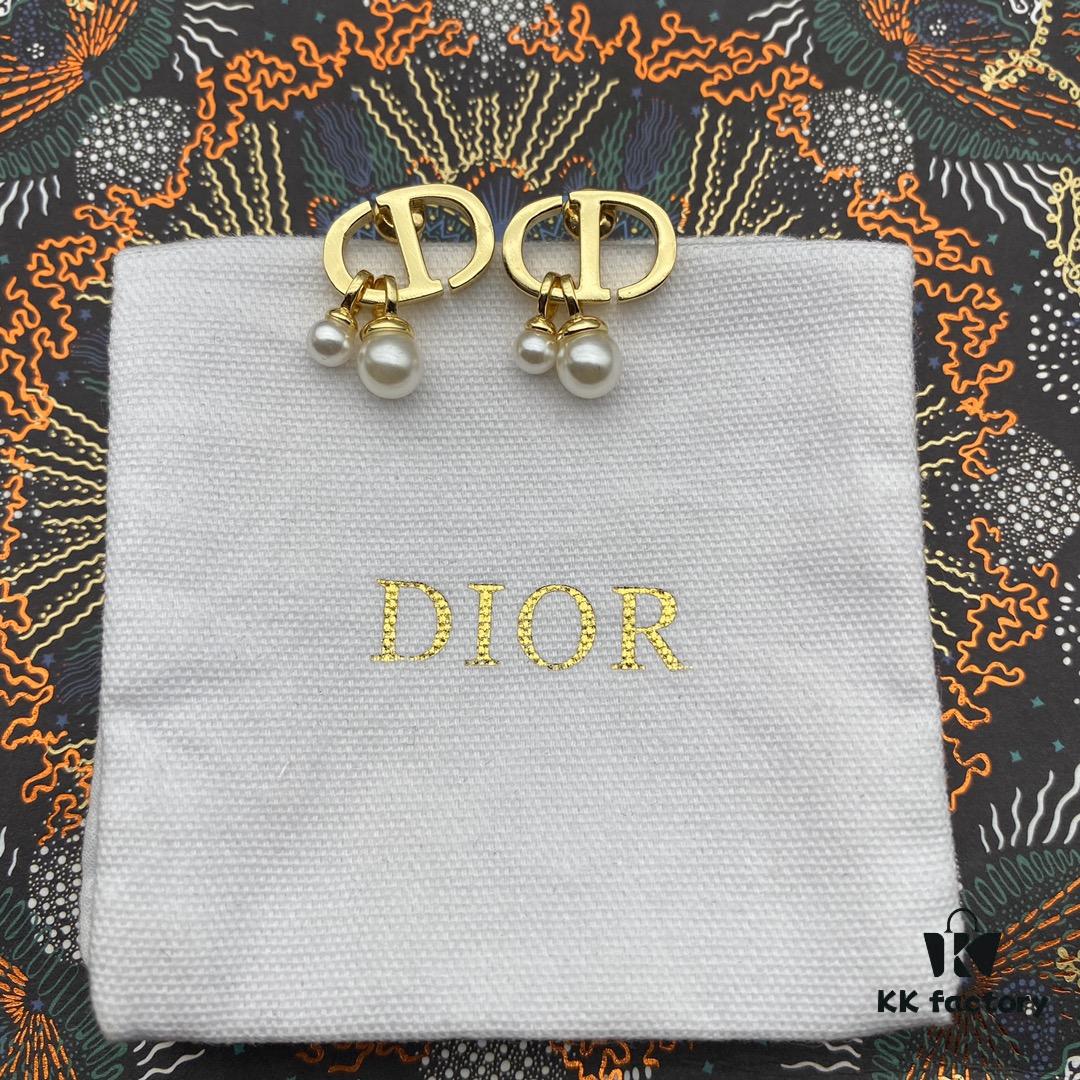 Dior CD Pearl Stud Earrings