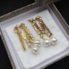 692ff99e99f2d84055c8e466 Dior DIOR Tassel Stud Earrings, Retro Style, Available in Two Colors: Yellow Gold and Another Option, Same Material, 925 Silver Post