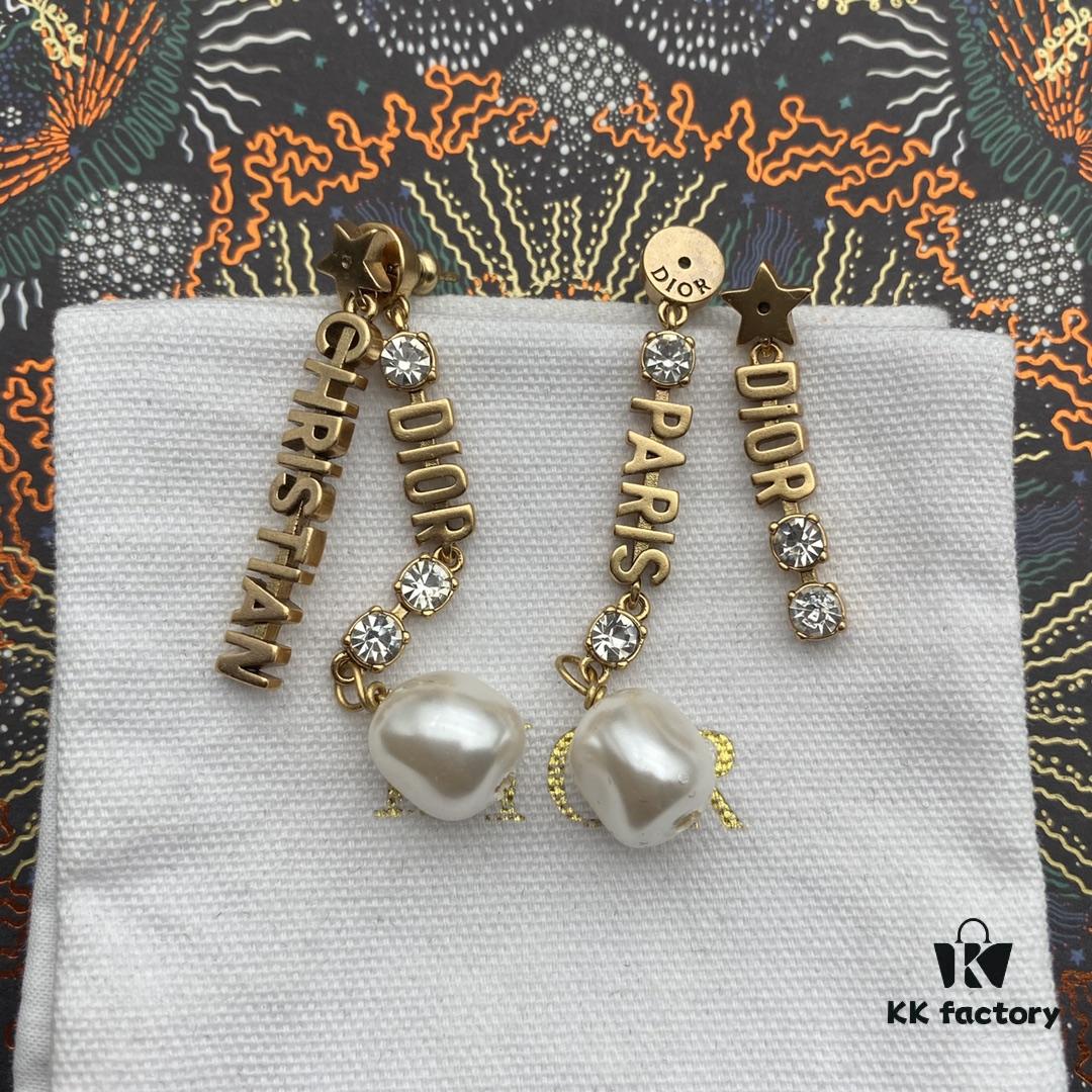 692ff9a399f2d84055c8e46a Dior DIOR Tassel Stud Earrings, Retro Style, Available in Two Colors: Yellow Gold and Another Option, Same Material, 925 Silver Post